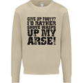 Give up Footy? Football Player Mens Sweatshirt Jumper Sand