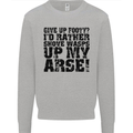 Give up Footy? Football Player Mens Sweatshirt Jumper White
