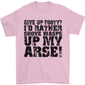 Give up Footy? Football Player Mens T-Shirt Cotton Gildan Light Pink