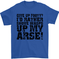 Give up Footy? Football Player Mens T-Shirt Cotton Gildan Royal Blue