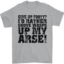 Give up Footy? Football Player Mens T-Shirt Cotton Gildan Sports Grey