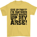 Give up Footy? Football Player Mens T-Shirt Cotton Gildan Yellow