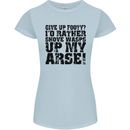 Give up Footy? Football Player Womens Petite Cut T-Shirt Light Blue