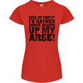 Give up Footy? Football Player Womens Petite Cut T-Shirt Red