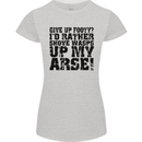 Give up Footy? Football Player Womens Petite Cut T-Shirt Sports Grey