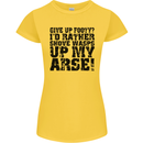 Give up Footy? Football Player Womens Petite Cut T-Shirt Yellow