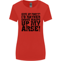 Give up Footy? Football Player Womens Wider Cut T-Shirt Red