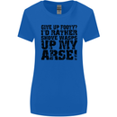 Give up Footy? Football Player Womens Wider Cut T-Shirt Royal Blue