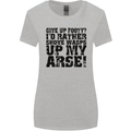 Give up Footy? Football Player Womens Wider Cut T-Shirt Sports Grey