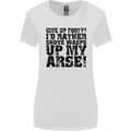 Give up Footy? Football Player Womens Wider Cut T-Shirt White