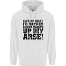 Give up Golf? Funny Golfing Golfer Mens 80% Cotton Hoodie White