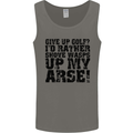 Give up Golf? Funny Golfing Golfer Mens Vest Tank Top Charcoal