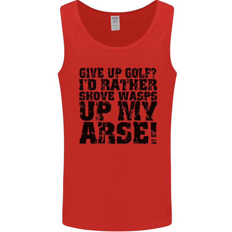 Give up Golf? Funny Golfing Golfer Mens Vest Tank Top Red