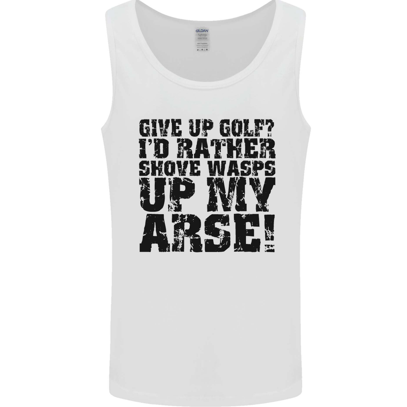 Give up Golf? Funny Golfing Golfer Mens Vest Tank Top White
