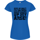 Give up Golf? Funny Golfing Golfer Womens Petite Cut T-Shirt Royal Blue