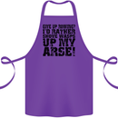 Give up Rowing? Boat Rower Coxman Funny Cotton Apron 100% Organic Purple
