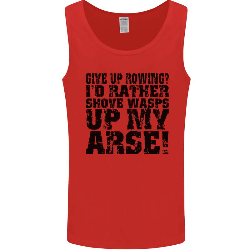 Give up Rowing? Boat Rower Coxman Funny Mens Vest Tank Top Red