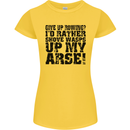 Give up Rowing? Boat Rower Coxman Funny Womens Petite Cut T-Shirt Yellow