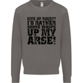 Give up Rugby? Union League Player Funny Mens Sweatshirt Jumper Charcoal