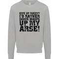 Give up Rugby? Union League Player Funny Mens Sweatshirt Jumper Sports Grey