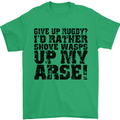 Give up Rugby? Union League Player Funny Mens T-Shirt Cotton Gildan Irish Green