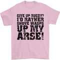 Give up Rugby? Union League Player Funny Mens T-Shirt Cotton Gildan Light Pink