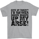 Give up Rugby? Union League Player Funny Mens T-Shirt Cotton Gildan Sports Grey
