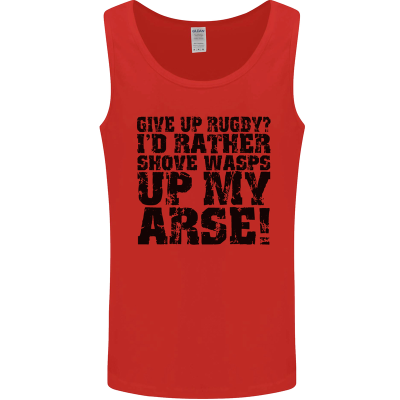 Give up Rugby? Union League Player Funny Mens Vest Tank Top Red