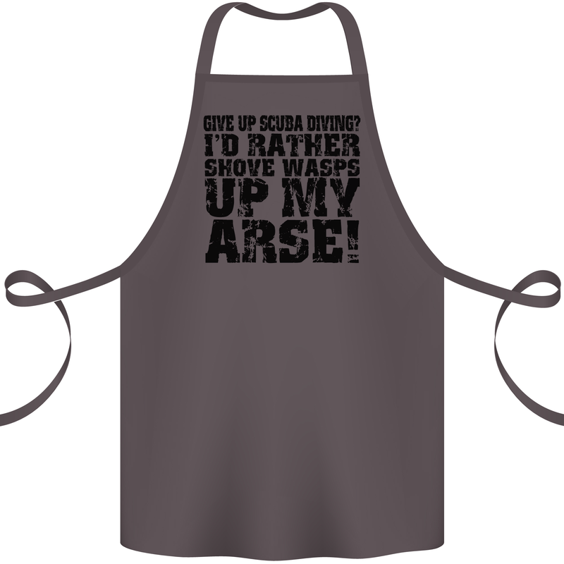 Give up Scuba Diving Diver Dive Funny Cotton Apron 100% Organic Dark Grey