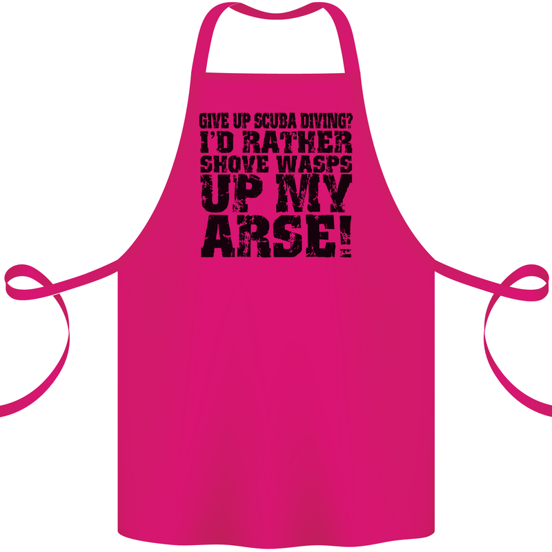 Give up Scuba Diving Diver Dive Funny Cotton Apron 100% Organic Pink