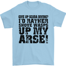 Give up Scuba Diving Diver Dive Funny Mens T-Shirt Cotton Gildan Light Blue
