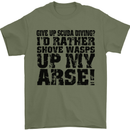 Give up Scuba Diving Diver Dive Funny Mens T-Shirt Cotton Gildan Military Green