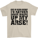 Give up Scuba Diving Diver Dive Funny Mens T-Shirt Cotton Gildan Sand