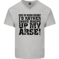 Give up Scuba Diving Diver Dive Funny Mens V-Neck Cotton T-Shirt Sports Grey
