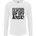 Give up Skydiving? Skydiving Freefall Mens Long Sleeve T-Shirt White
