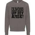 Give up the Gym? Funny Training Top Fitness Mens Sweatshirt Jumper Charcoal