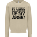 Give up the Gym? Funny Training Top Fitness Mens Sweatshirt Jumper Sand