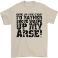 Give up the Gym? Funny Training Top Fitness Mens T-Shirt Cotton Gildan Sand