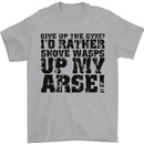 Give up the Gym? Funny Training Top Fitness Mens T-Shirt Cotton Gildan Sports Grey
