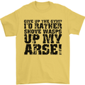 Give up the Gym? Funny Training Top Fitness Mens T-Shirt Cotton Gildan Yellow