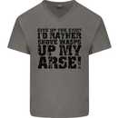 Give up the Gym? Funny Training Top Fitness Mens V-Neck Cotton T-Shirt Charcoal