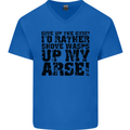 Give up the Gym? Funny Training Top Fitness Mens V-Neck Cotton T-Shirt Royal Blue