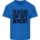 Give up the Gym? Funny Training Top Fitness Mens V-Neck Cotton T-Shirt Royal Blue