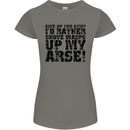 Give up the Gym? Funny Training Top Fitness Womens Petite Cut T-Shirt Charcoal