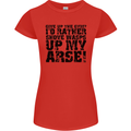 Give up the Gym? Funny Training Top Fitness Womens Petite Cut T-Shirt Red