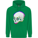 Glitch Skull Gothic Biker Heavy Metal Rock Childrens Kids Hoodie Irish Green