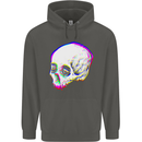 Glitch Skull Gothic Biker Heavy Metal Rock Childrens Kids Hoodie Storm Grey