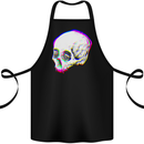 Glitch Skull Gothic Biker Heavy Metal Rock Cotton Apron 100% Organic Black