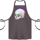 Glitch Skull Gothic Biker Heavy Metal Rock Cotton Apron 100% Organic Dark Grey