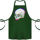 Glitch Skull Gothic Biker Heavy Metal Rock Cotton Apron 100% Organic Forest Green